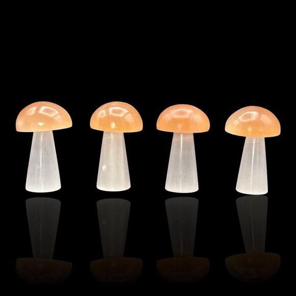 Selenite Crystal Mushroom Light Handcrafted Lamp Healing Glow Organic Home Décor - Picture 10 of 16